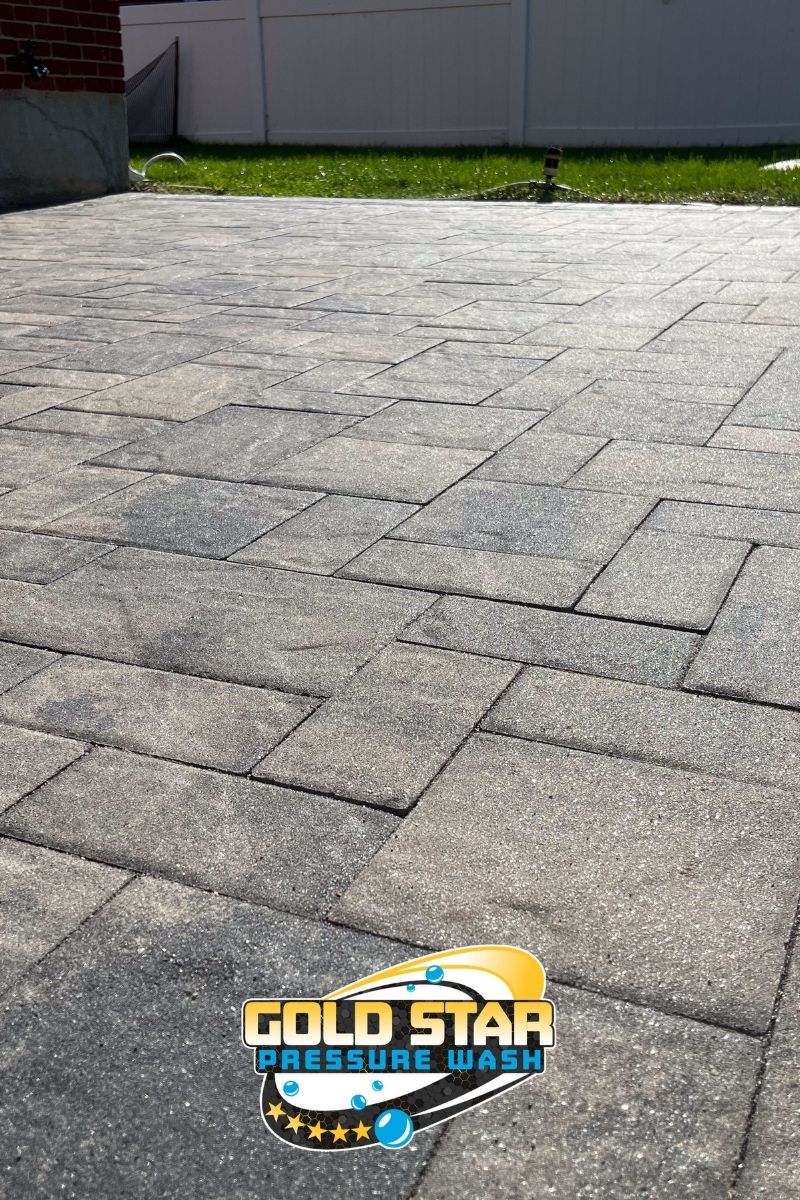 commercial paver, clean and renewed after a pressure washing service