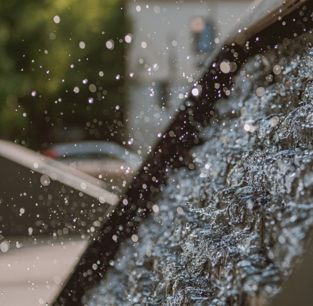 gutter being washed