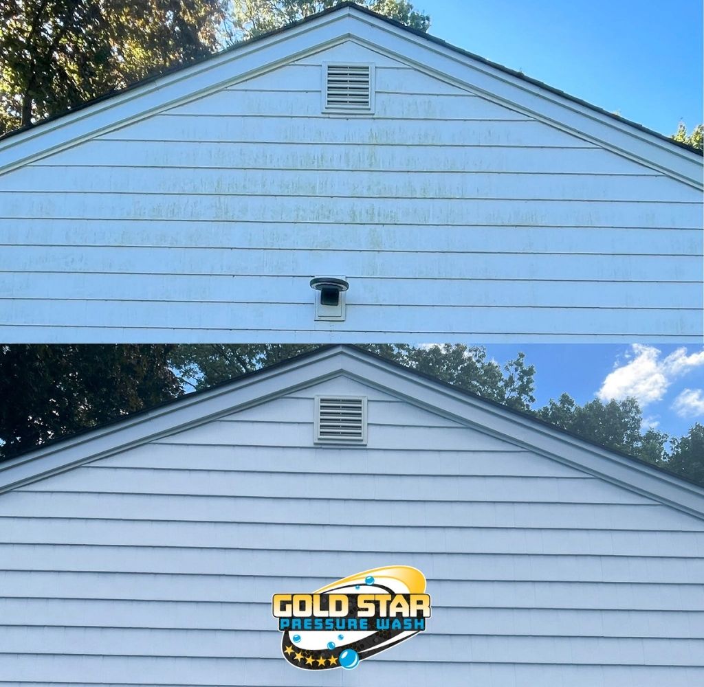 before and after of a house washing service