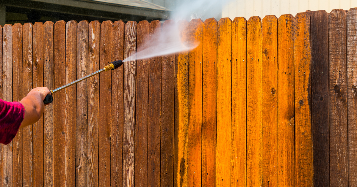 Fence pressure washing