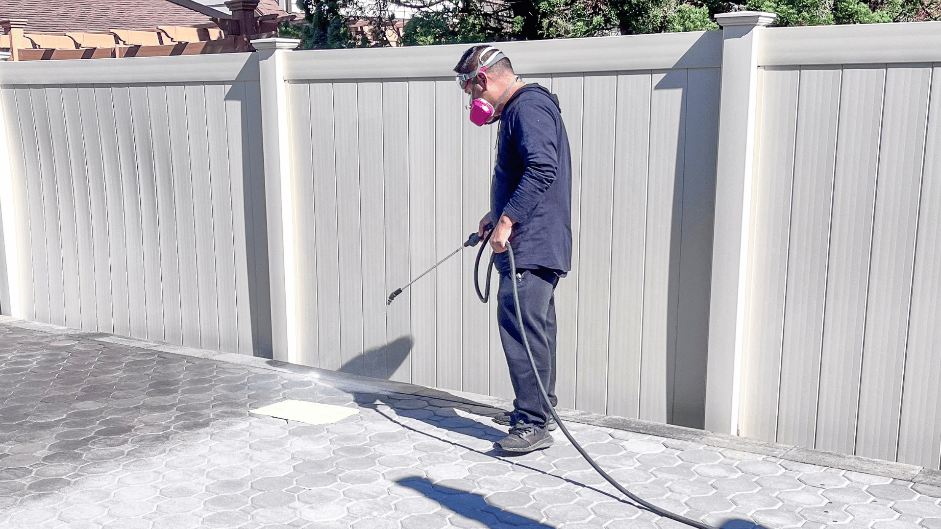 Concrete patio cleaned by Gold Star PW pressure washing expert